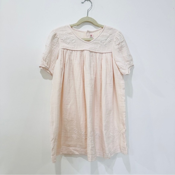 Bonpoint little Girls' 100% cotton Cream Embroidered Dress NEW - Picture 2 of 9